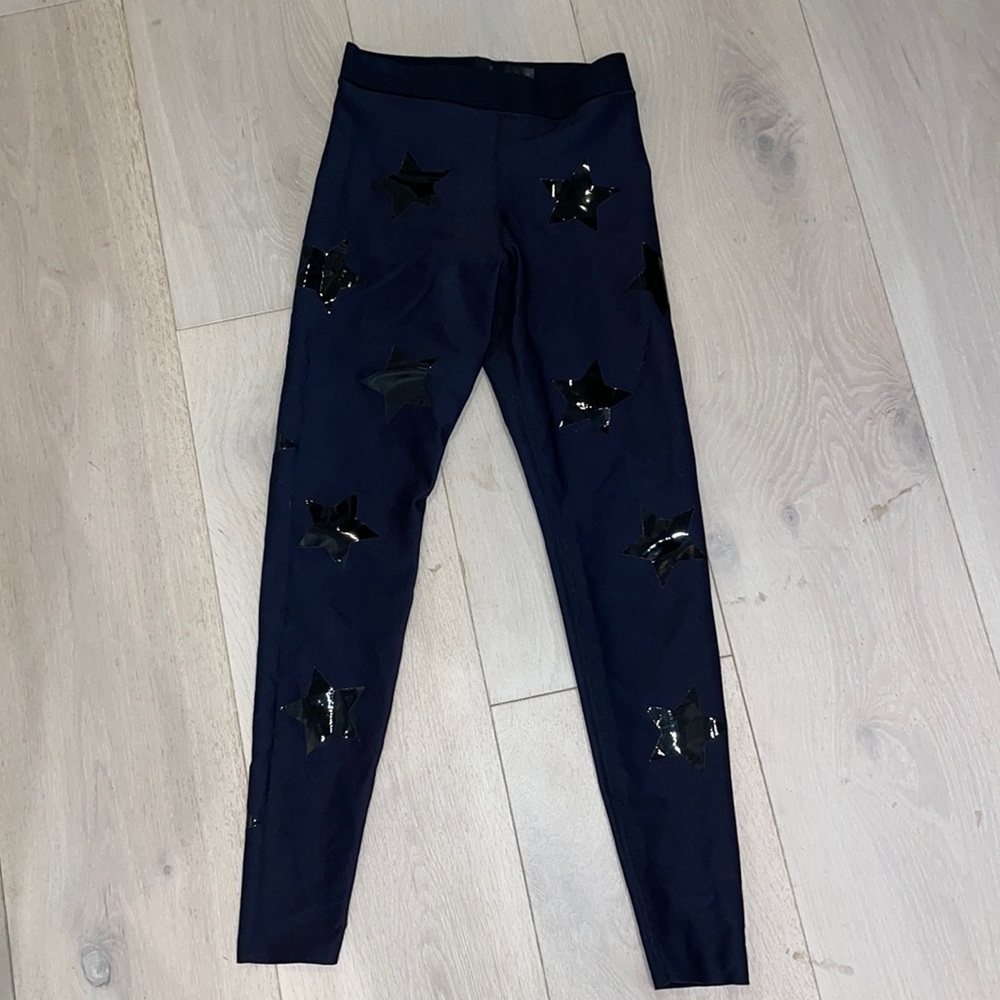 ULTRACOR All Black Legging with Black shiny stars, Size XS, full length